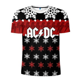 Мужская футболка 3D спортивная с принтом Праздничный AC/DC в Екатеринбурге, 100% полиэстер с улучшенными характеристиками | приталенный силуэт, круглая горловина, широкие плечи, сужается к линии бедра | ac dc | acdc | for those about to ro | австралийская | ангус янг | блюз рок | головы | группа | знак | красный | крис слэйд | музыканты | надпись | новогодний | новый год | певцы | праздник | рождество | рок | рок н ролл