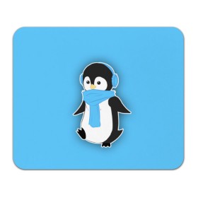 Коврик прямоугольный с принтом Penguin blue в Екатеринбурге, натуральный каучук | размер 230 х 185 мм; запечатка лицевой стороны | Тематика изображения на принте: blue | cartoon | penguin | милый | мультик | мультфильм | пингвин | рисунок