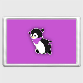 Магнит 45*70 с принтом Penguin purple в Екатеринбурге, Пластик | Размер: 78*52 мм; Размер печати: 70*45 | cartoon | penguin | purple | милый | мультик | мультфильм | пингвин | рисунок | фиолетовый