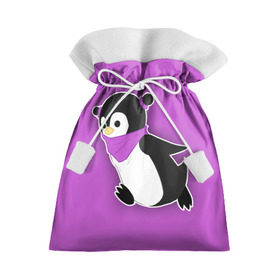 Подарочный 3D мешок с принтом Penguin purple в Екатеринбурге, 100% полиэстер | Размер: 29*39 см | cartoon | penguin | purple | милый | мультик | мультфильм | пингвин | рисунок | фиолетовый