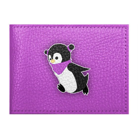 Обложка для студенческого билета с принтом Penguin purple в Екатеринбурге, натуральная кожа | Размер: 11*8 см; Печать на всей внешней стороне | cartoon | penguin | purple | милый | мультик | мультфильм | пингвин | рисунок | фиолетовый