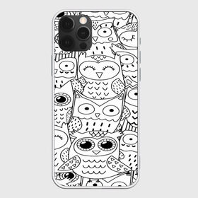 Чехол для iPhone 12 Pro Max с принтом Совушки pattern в Екатеринбурге, Силикон |  | bird | owl | животные | ночные птицы | птицы | совы