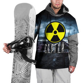 Накидка на куртку 3D с принтом S.T.A.L.K.E.R. - С.Е.Р.Г.Е.Й. в Екатеринбурге, 100% полиэстер |  | stalker | волки | грузовик | имя | мрак | припять | птицы | радиация | серега | сережа | сталкер | чернобыль