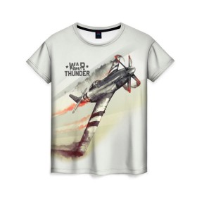 Женская футболка 3D с принтом War Thunder в Екатеринбурге, 100% полиэфир ( синтетическое хлопкоподобное полотно) | прямой крой, круглый вырез горловины, длина до линии бедер | war thunder | гром войны