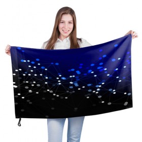 Флаг 3D с принтом Молекулярный в Екатеринбурге, 100% полиэстер | плотность ткани — 95 г/м2, размер — 67 х 109 см. Принт наносится с одной стороны | abstraction | internet | абстракция | молекула | текстура | технологии | узоры | форма | фрактал | цвет