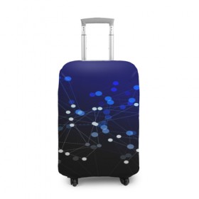 Чехол для чемодана 3D с принтом Молекулярный в Екатеринбурге, 86% полиэфир, 14% спандекс | двустороннее нанесение принта, прорези для ручек и колес | abstraction | internet | абстракция | молекула | текстура | технологии | узоры | форма | фрактал | цвет