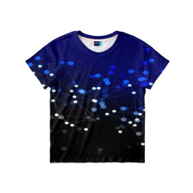 Детская футболка 3D с принтом Молекулярный в Екатеринбурге, 100% гипоаллергенный полиэфир | прямой крой, круглый вырез горловины, длина до линии бедер, чуть спущенное плечо, ткань немного тянется | abstraction | internet | абстракция | молекула | текстура | технологии | узоры | форма | фрактал | цвет