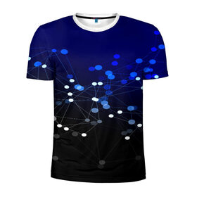 Мужская футболка 3D спортивная с принтом Молекулярный в Екатеринбурге, 100% полиэстер с улучшенными характеристиками | приталенный силуэт, круглая горловина, широкие плечи, сужается к линии бедра | abstraction | internet | абстракция | молекула | текстура | технологии | узоры | форма | фрактал | цвет