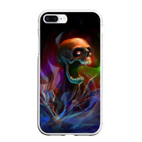 Чехол для iPhone 7Plus/8 Plus матовый с принтом Skull в Екатеринбурге, Силикон | Область печати: задняя сторона чехла, без боковых панелей | halloween | pumpkin | witch | ведьма | демон | кот | тыква | хэллоуин | череп