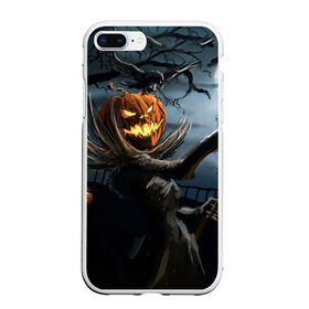 Чехол для iPhone 7Plus/8 Plus матовый с принтом Jack в Екатеринбурге, Силикон | Область печати: задняя сторона чехла, без боковых панелей | halloween | pumpkin | witch | ведьма | демон | кот | тыква | хэллоуин | череп