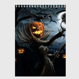 Скетчбук с принтом Jack в Екатеринбурге, 100% бумага
 | 48 листов, плотность листов — 100 г/м2, плотность картонной обложки — 250 г/м2. Листы скреплены сверху удобной пружинной спиралью | halloween | pumpkin | witch | ведьма | демон | кот | тыква | хэллоуин | череп