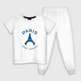 Детская пижама хлопок с принтом PSG Logo в Екатеринбурге, 100% хлопок |  брюки и футболка прямого кроя, без карманов, на брюках мягкая резинка на поясе и по низу штанин
 | fc | fly emirates | paris | psg | лого | париж | псж | спорт | спортивные | фк | футбольный клуб