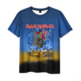 Мужская футболка 3D с принтом Iron Maiden в Екатеринбурге, 100% полиэфир | прямой крой, круглый вырез горловины, длина до линии бедер | iron maiden | адриан смит | айрон мейден | гроза | группа | дэйв мюррей | железная дева | ирон майден | метал | мрачный | музыка | песни | рок | стив харрис | тяжелый | флаг | хеви | хевиметал