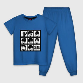 Детская пижама хлопок с принтом We are bulletproof BTS в Екатеринбурге, 100% хлопок |  брюки и футболка прямого кроя, без карманов, на брюках мягкая резинка на поясе и по низу штанин
 | Тематика изображения на принте: bangtan boys | bangtan sonyeondan | bts | bulletproof | j hope | jimin | jin | jungkook | k pop | rap monster | suga | v | бтс | ви | джин | пуленепробиваемые | рэп монстр | сюга | чимин | чонгук