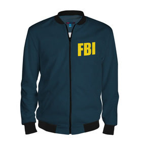 Мужской бомбер 3D с принтом FBI в Екатеринбурге, 100% полиэстер | застегивается на молнию, по бокам два кармана без застежек, по низу бомбера и на воротнике - эластичная резинка | Тематика изображения на принте: fbi jacket | special forces | спецслужбы | фбр | федеральное бюро расследований