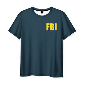 Мужская футболка 3D с принтом FBI в Екатеринбурге, 100% полиэфир | прямой крой, круглый вырез горловины, длина до линии бедер | Тематика изображения на принте: fbi jacket | special forces | спецслужбы | фбр | федеральное бюро расследований