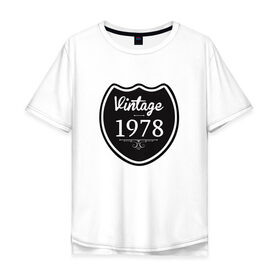 Мужская футболка хлопок Oversize с принтом Vintage 1978 в Екатеринбурге, 100% хлопок | свободный крой, круглый ворот, “спинка” длиннее передней части | Тематика изображения на принте: 