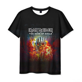 Мужская футболка 3D с принтом Iron Maiden в Екатеринбурге, 100% полиэфир | прямой крой, круглый вырез горловины, длина до линии бедер | iron maiden | адриан смит | айрон мейден | группа | дэйв мюррей | железная дева | индеец | ирон майден | метал | мрачный | музыка | огонь | песни | рок | стив харрис | тяжелый | хеви | хевиметал