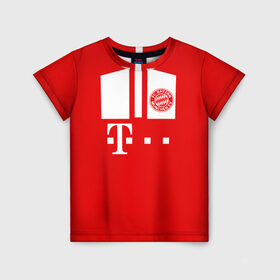 Детская футболка 3D с принтом FC Bayern 2018 Original #6 в Екатеринбурге, 100% гипоаллергенный полиэфир | прямой крой, круглый вырез горловины, длина до линии бедер, чуть спущенное плечо, ткань немного тянется | 