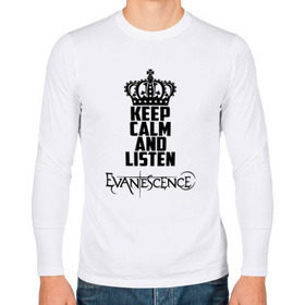 Мужской лонгслив хлопок с принтом Keep calm, listen Evanescence в Екатеринбурге, 100% хлопок |  | 