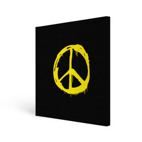Холст квадратный с принтом Peace в Екатеринбурге, 100% ПВХ |  | peace | vppdgryphon | арт | краска | мирный | миролюбивый | пацифик | прикольные | хиппи | цветные