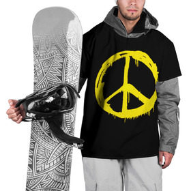 Накидка на куртку 3D с принтом Peace в Екатеринбурге, 100% полиэстер |  | peace | vppdgryphon | арт | краска | мирный | миролюбивый | пацифик | прикольные | хиппи | цветные