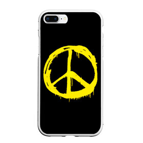 Чехол для iPhone 7Plus/8 Plus матовый с принтом Peace в Екатеринбурге, Силикон | Область печати: задняя сторона чехла, без боковых панелей | Тематика изображения на принте: peace | vppdgryphon | арт | краска | мирный | миролюбивый | пацифик | прикольные | хиппи | цветные