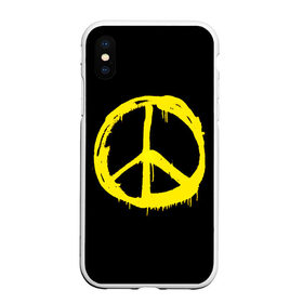 Чехол для iPhone XS Max матовый с принтом Peace в Екатеринбурге, Силикон | Область печати: задняя сторона чехла, без боковых панелей | peace | vppdgryphon | арт | краска | мирный | миролюбивый | пацифик | прикольные | хиппи | цветные