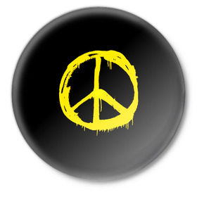 Значок с принтом Peace в Екатеринбурге,  металл | круглая форма, металлическая застежка в виде булавки | peace | vppdgryphon | арт | краска | мирный | миролюбивый | пацифик | прикольные | хиппи | цветные