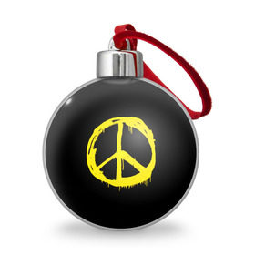 Ёлочный шар с принтом Peace в Екатеринбурге, Пластик | Диаметр: 77 мм | peace | vppdgryphon | арт | краска | мирный | миролюбивый | пацифик | прикольные | хиппи | цветные