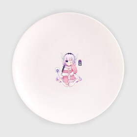 Тарелка 3D с принтом Канна Камуи в Екатеринбурге, фарфор | диаметр - 210 мм
диаметр для нанесения принта - 120 мм | anime | kobayashi san chi no maid dragon | аниме | канна камуи