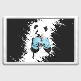 Магнит 45*70 с принтом Панда боксер в Екатеринбурге, Пластик | Размер: 78*52 мм; Размер печати: 70*45 | Тематика изображения на принте: бокс | боксер | панда | панда боксер | спорт