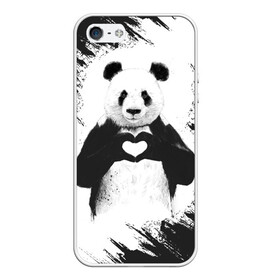 Чехол для iPhone 5/5S матовый с принтом Panda love в Екатеринбурге, Силикон | Область печати: задняя сторона чехла, без боковых панелей | 14 февраля | love | panda | panda love | день святого валентина | любовь | панда