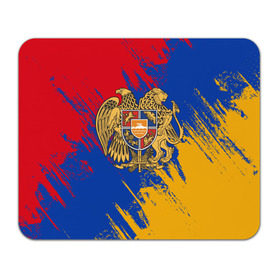 Коврик прямоугольный с принтом Герб и флаг Армении в Екатеринбурге, натуральный каучук | размер 230 х 185 мм; запечатка лицевой стороны | армения | герб армении | герб и флаг армении | флаг армении
