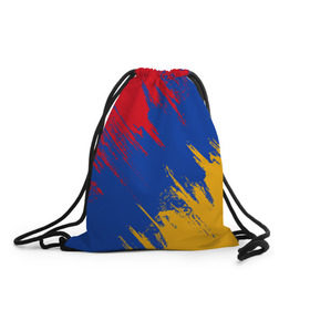 Рюкзак-мешок 3D с принтом Флаг Армении в Екатеринбурге, 100% полиэстер | плотность ткани — 200 г/м2, размер — 35 х 45 см; лямки — толстые шнурки, застежка на шнуровке, без карманов и подкладки | армения | флаг | флаг армении