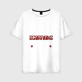 Женская футболка хлопок Oversize с принтом Я прост хочу слушать Scorpions в Екатеринбурге, 100% хлопок | свободный крой, круглый ворот, спущенный рукав, длина до линии бедер
 | scorpions | группа | скорпионс | хард | хардрок