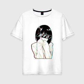 Женская футболка хлопок Oversize с принтом LOVE (Japanese) в Екатеринбурге, 100% хлопок | свободный крой, круглый ворот, спущенный рукав, длина до линии бедер
 | люблю