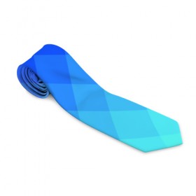 Галстук 3D с принтом Blue geometria в Екатеринбурге, 100% полиэстер | Длина 148 см; Плотность 150-180 г/м2 | Тематика изображения на принте: blue | geometria | абстракция | бирюза | бирюзовый | геометрия | куб | синий