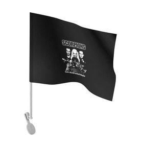 Флаг для автомобиля с принтом Группа Scorpions в Екатеринбурге, 100% полиэстер | Размер: 30*21 см | scorpions | группа | скорпионс | хард | хардрок