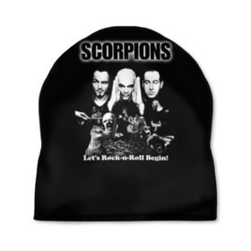 Шапка 3D с принтом Группа Scorpions в Екатеринбурге, 100% полиэстер | универсальный размер, печать по всей поверхности изделия | scorpions | группа | скорпионс | хард | хардрок