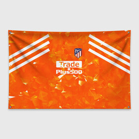 Флаг-баннер с принтом Atletico Madrid Original #5 в Екатеринбурге, 100% полиэстер | размер 67 х 109 см, плотность ткани — 95 г/м2; по краям флага есть четыре люверса для крепления | атлетико мадрид | полосы | эмблема