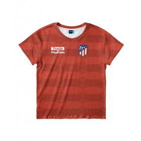 Детская футболка 3D с принтом Atletico Madrid Original #10 в Екатеринбурге, 100% гипоаллергенный полиэфир | прямой крой, круглый вырез горловины, длина до линии бедер, чуть спущенное плечо, ткань немного тянется | атлетико мадрид | эмблема