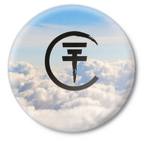 Значок с принтом Clouds Tokio Hotel в Екатеринбурге,  металл | круглая форма, металлическая застежка в виде булавки | bill kaulitz | tokio hotel | билл каулиц