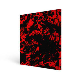 Холст квадратный с принтом Красные краски в Екатеринбурге, 100% ПВХ |  | abstraction | абстракция красок | брызги красок | краска | красные краски | потертость красок | разводы красок | черно белый