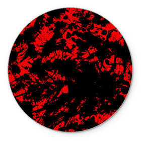Коврик круглый с принтом Красные краски в Екатеринбурге, резина и полиэстер | круглая форма, изображение наносится на всю лицевую часть | abstraction | абстракция красок | брызги красок | краска | красные краски | потертость красок | разводы красок | черно белый