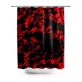 Штора 3D для ванной с принтом Красные краски в Екатеринбурге, 100% полиэстер | плотность материала — 100 г/м2. Стандартный размер — 146 см х 180 см. По верхнему краю — пластиковые люверсы для креплений. В комплекте 10 пластиковых колец | abstraction | абстракция красок | брызги красок | краска | красные краски | потертость красок | разводы красок | черно белый