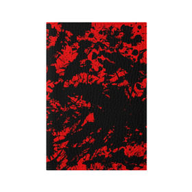 Обложка для паспорта матовая кожа с принтом Красные краски в Екатеринбурге, натуральная матовая кожа | размер 19,3 х 13,7 см; прозрачные пластиковые крепления | abstraction | абстракция красок | брызги красок | краска | красные краски | потертость красок | разводы красок | черно белый