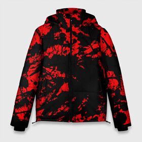 Мужская зимняя куртка 3D с принтом Красные краски в Екатеринбурге, верх — 100% полиэстер; подкладка — 100% полиэстер; утеплитель — 100% полиэстер | длина ниже бедра, свободный силуэт Оверсайз. Есть воротник-стойка, отстегивающийся капюшон и ветрозащитная планка. 

Боковые карманы с листочкой на кнопках и внутренний карман на молнии. | Тематика изображения на принте: abstraction | абстракция красок | брызги красок | краска | красные краски | потертость красок | разводы красок | черно белый