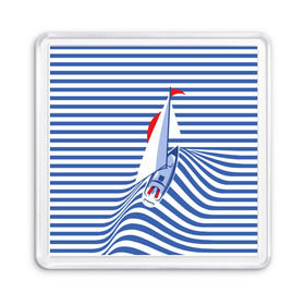 Магнит 55*55 с принтом Яхта в Екатеринбурге, Пластик | Размер: 65*65 мм; Размер печати: 55*55 мм | flag | joke | prank | sail | sea | stripes | water | waves | yacht vest | вода | волны | море | парус | полосы | прикол | тельняшка | флаг | шутка | яхта