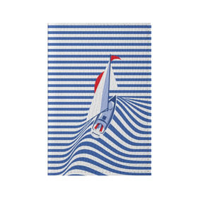 Обложка для паспорта матовая кожа с принтом Яхта в Екатеринбурге, натуральная матовая кожа | размер 19,3 х 13,7 см; прозрачные пластиковые крепления | flag | joke | prank | sail | sea | stripes | water | waves | yacht vest | вода | волны | море | парус | полосы | прикол | тельняшка | флаг | шутка | яхта